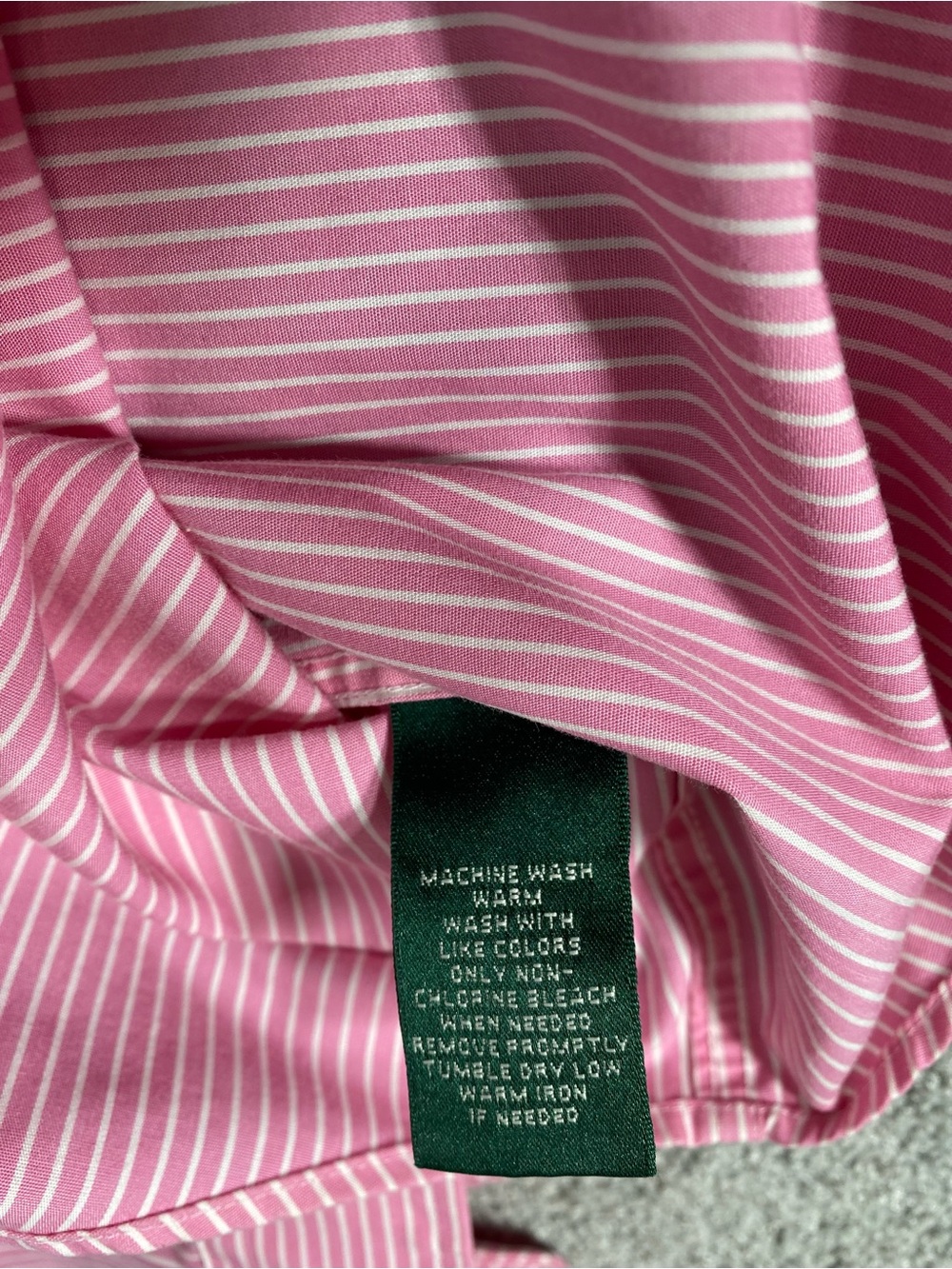 Lauren Ralph Lauren Shirt Women’s XL White Pink Long Sleeve Button Front Preppy - Picture 7 of 8